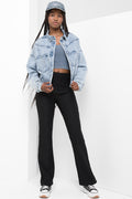 Flare Rib Leggings Black