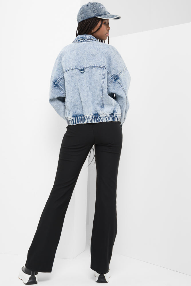 Flare Rib Leggings Black (2)