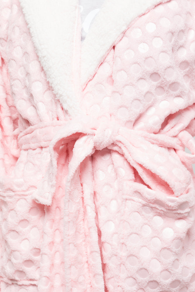 Spotty Hooded Gown Pink (3)