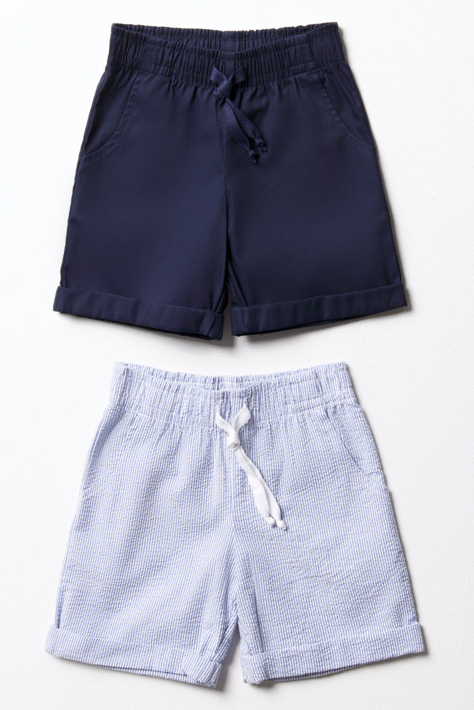 2 Pack Stripe Shorts Navy