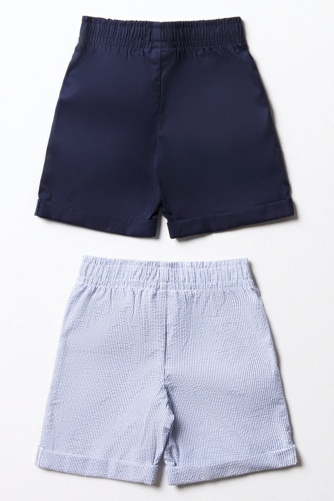 2 Pack Stripe Shorts Navy (2)