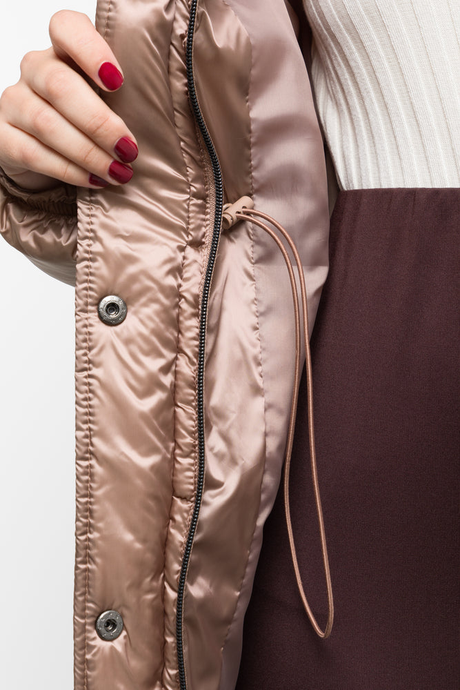 Metallic Puffer Jacket Brown (3)