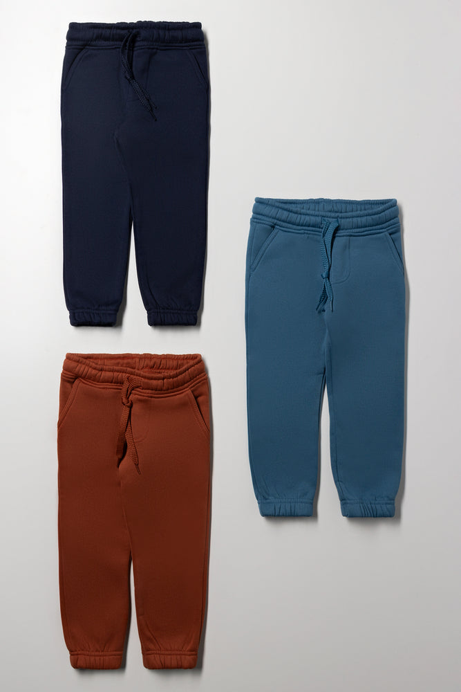 3 Pack Trackpants Black, Brown And Blue