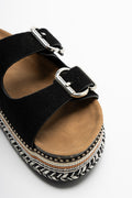 Double Strap Sandals Black (2)
