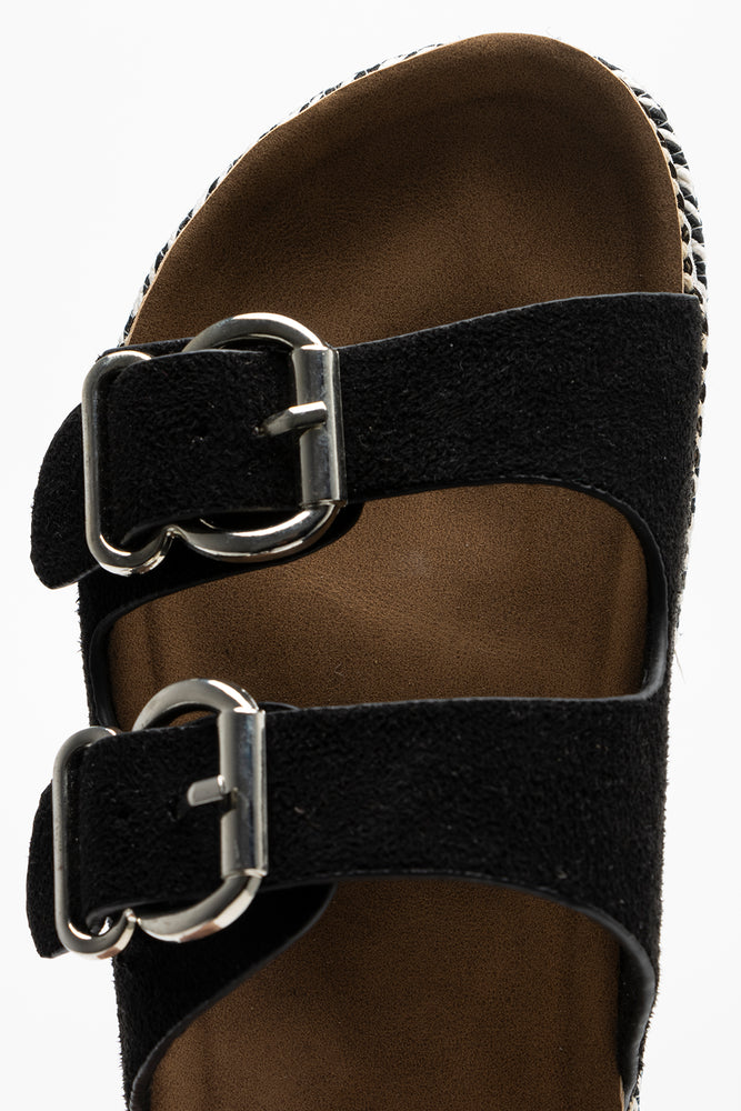 Double Strap Sandals Black (4)