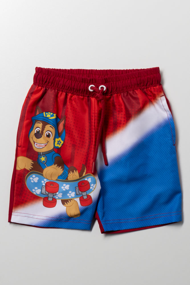 Paw Patrol Swim Shorts Red And Blue