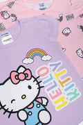 Hello Kitty 2 Pack Short Sleeve T-Shirts Pink And Lilac (1)
