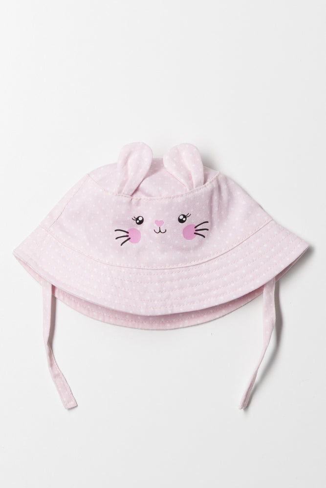 Bunny Polka Dot Hat Pink