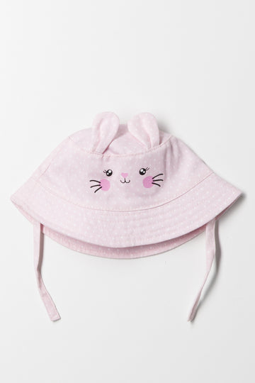 Bunny Polka Dot Hat Pink