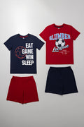 2 Pack Pyjamas Red And Navy