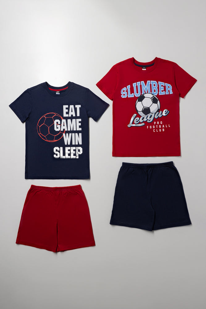 2 Pack Pyjamas Red And Navy