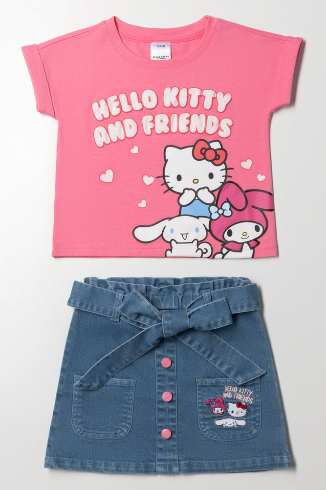 Hello Kitty T-Shirt And Skirt Set Pink