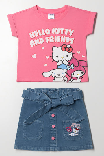 Hello Kitty T-Shirt And Skirt Set Pink