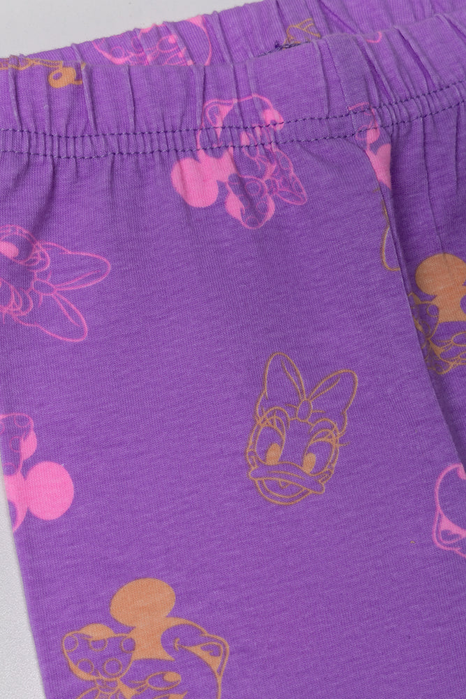 Minnie Mouse Oversized T-Shirt And Cycle Shorts Orange And Purple (2)