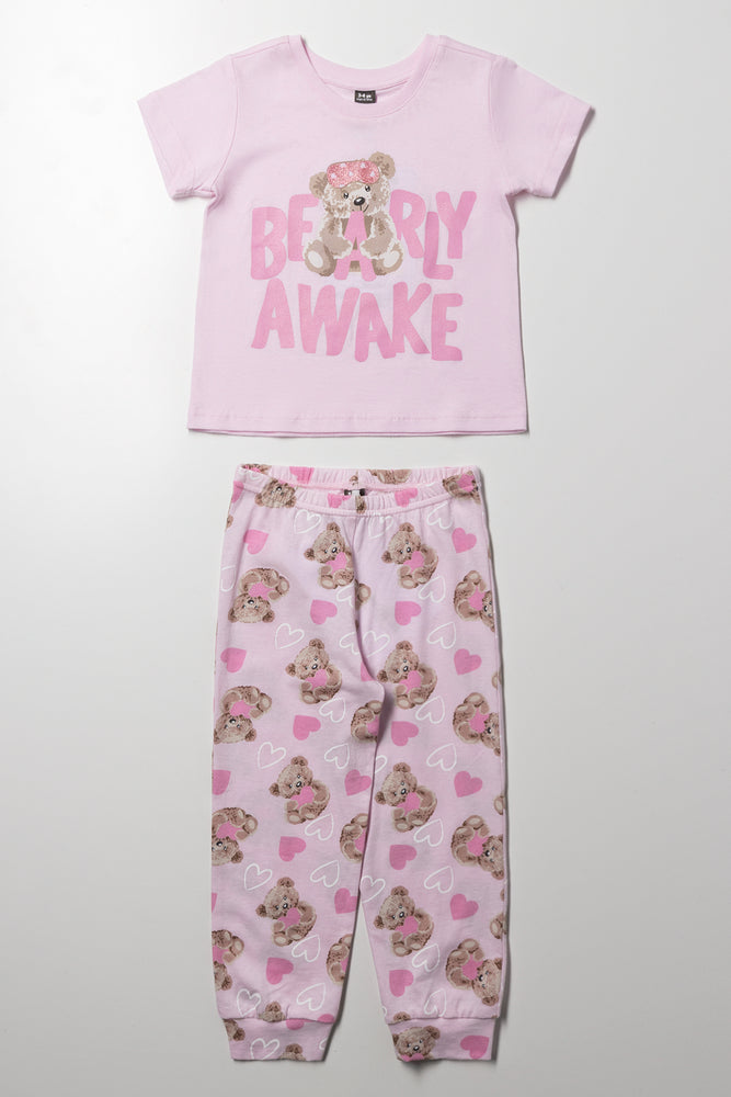 Bearly Awake Pyjamas Pink