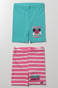 Minnie Mouse 2 Pack Cycle Shorts Blue And Pink