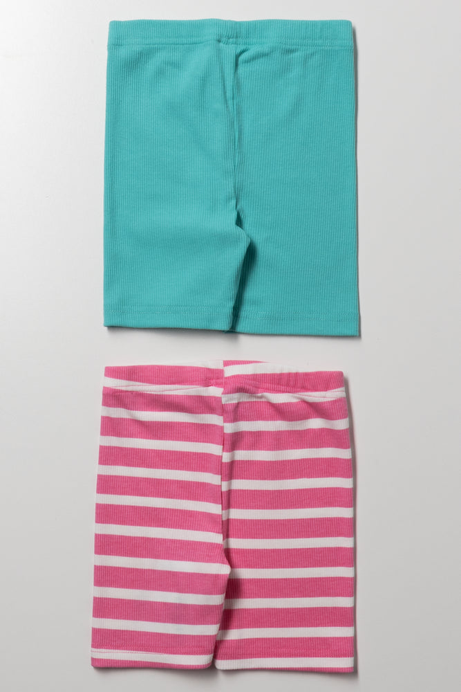 Minnie Mouse 2 Pack Cycle Shorts Blue And Pink (2)
