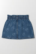 Hearts Denim Skirt Blue (2)