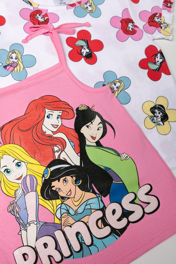 Princesses 2 Pack T-Shirt White And Pink (1)