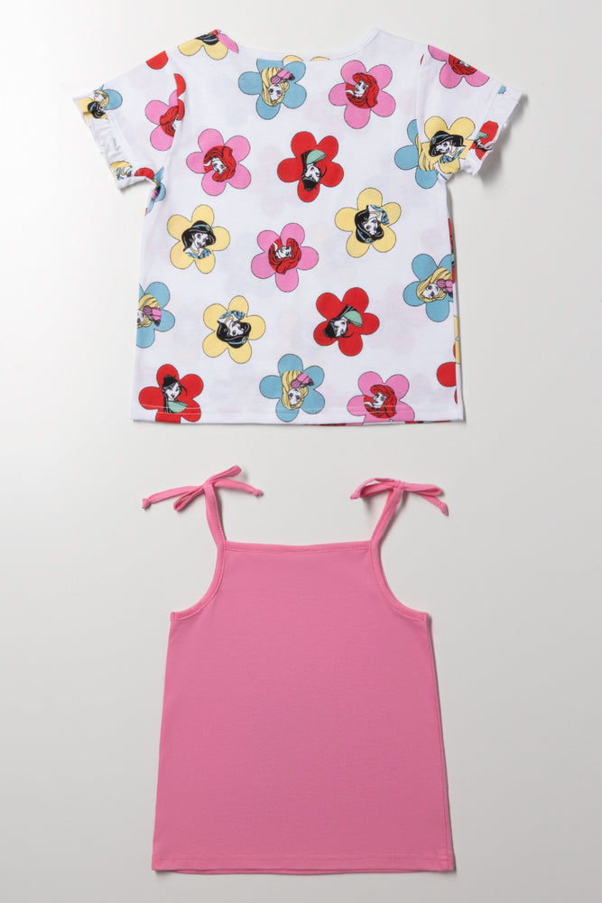 Princesses 2 Pack T-Shirt White And Pink (2)