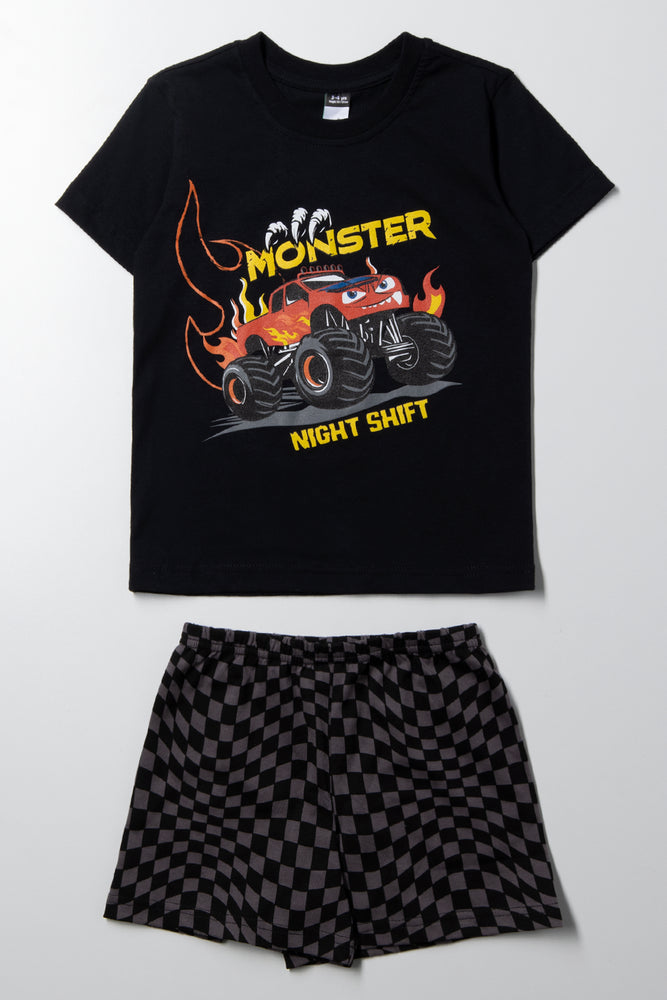Monster Truck Pyjamas Black