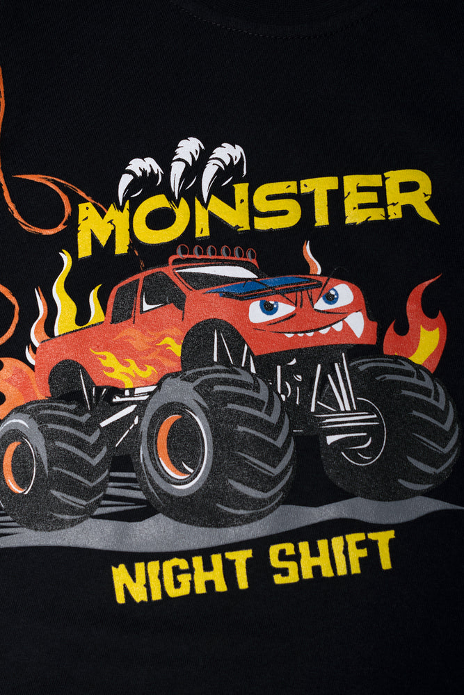 Monster Truck Pyjamas Black