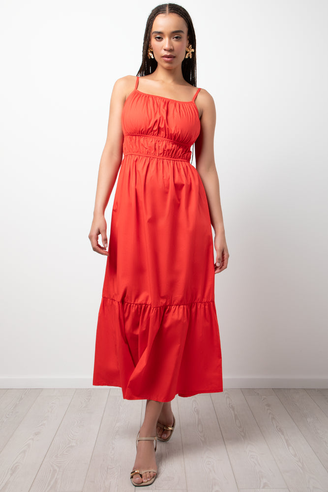 Tiered Maxi Dress Red