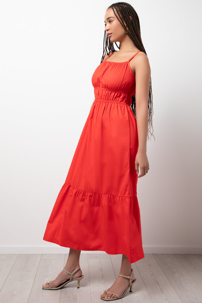 Tiered Maxi Dress Red