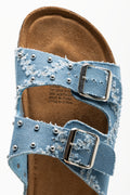 Ripped Denim Sandals Blue (4)