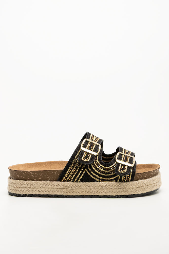 Espadrille Platform Sandal Black