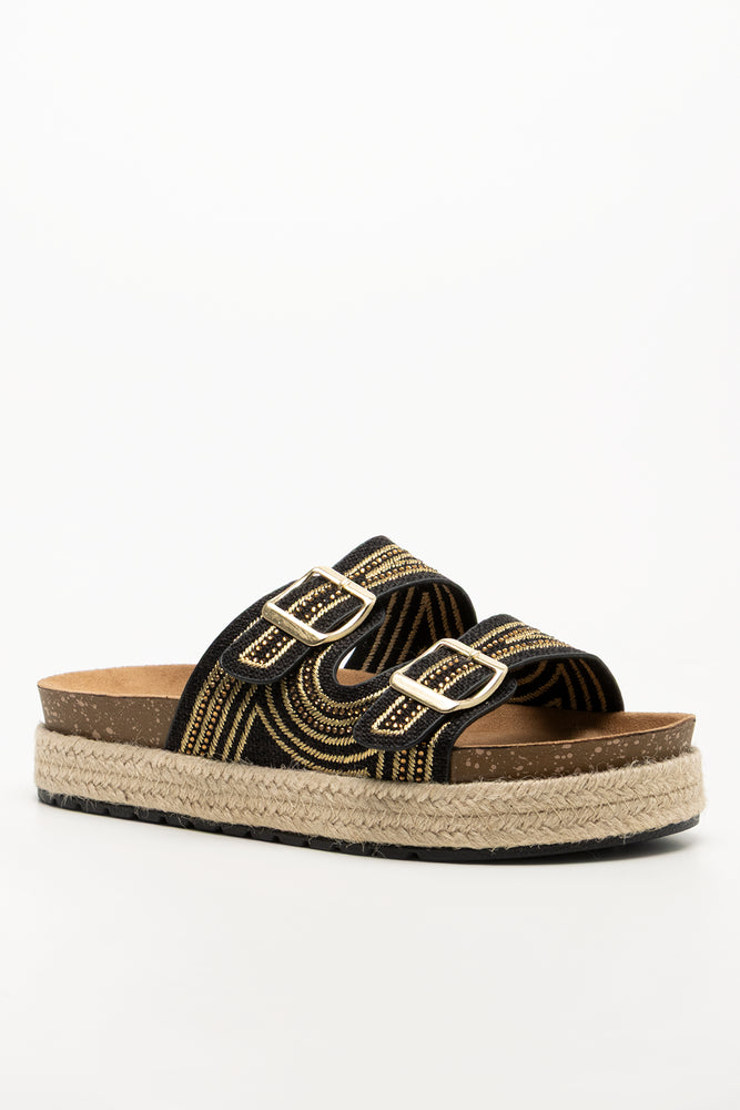 Espadrille Platform Sandal Black (1)