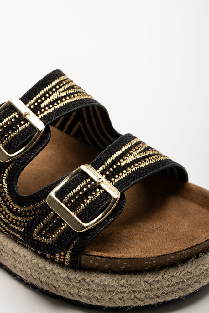 Espadrille Platform Sandal Black (2)