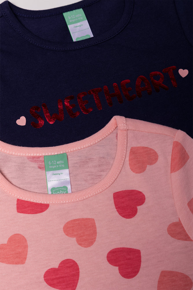 2 Pack T-Shirts Navy And Pink