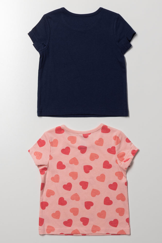 2 Pack T-Shirts Navy And Pink (2)