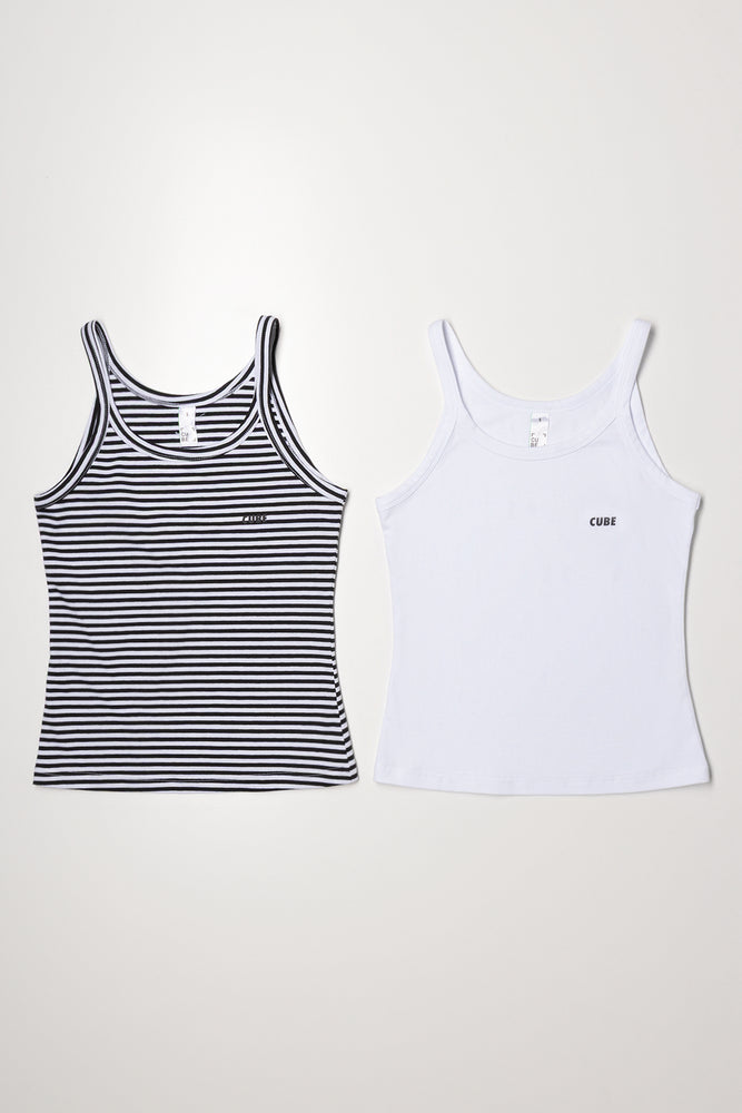 2 Pack Vests Black And White