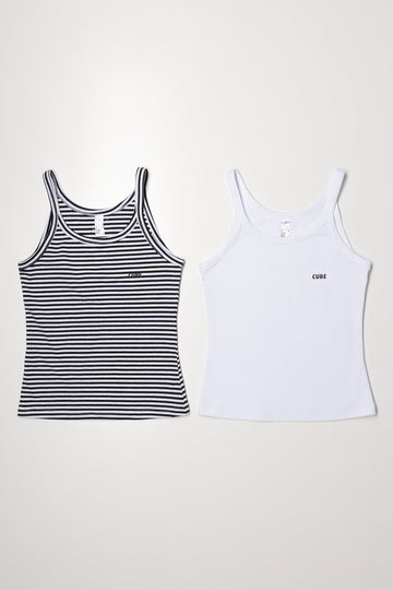 2 Pack Vests Black And White