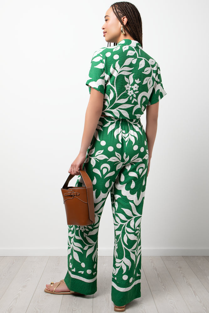 Tropical Print Pants Green (3)