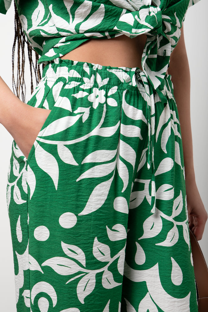 Tropical Print Pants Green (4)