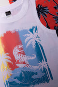 2 Pack Vests White And Orange (1)