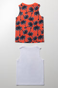 2 Pack Vests White And Orange (2)