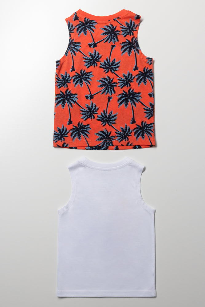 2 Pack Vests White And Orange (2)