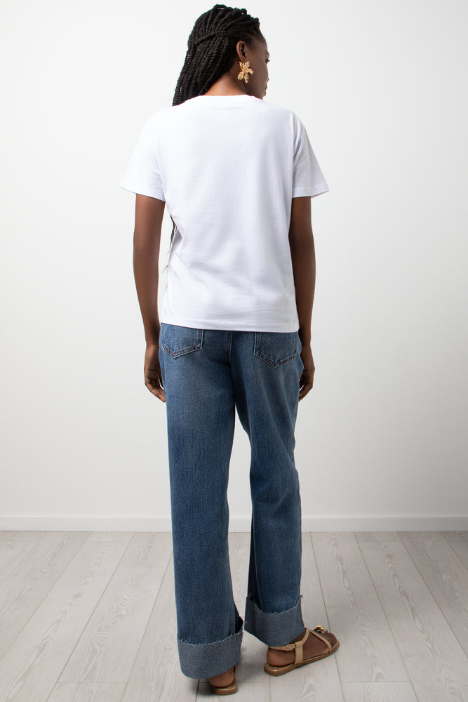 Crew Neck Short Sleeve T-Shirt White (2)