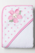 Flower Hooded Towel White