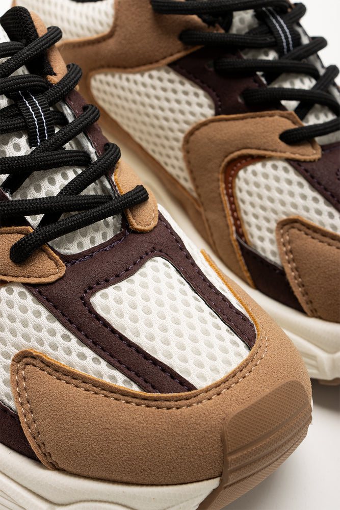 Chunky Mesh Trainers Brown (2)