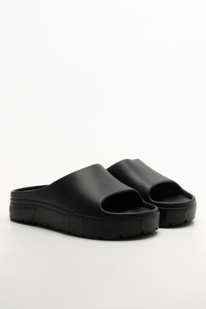 Platform Moulded Slides Black