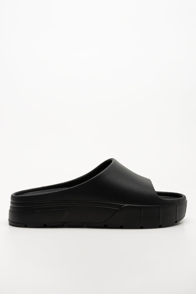 Platform Moulded Slides Black