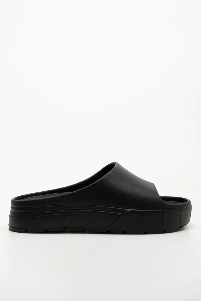 Platform Moulded Slides Black (1)