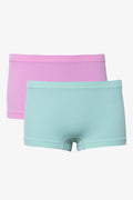 2 Pack Rib Seamfree Boyleg Panties Pink And Aqua