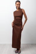 Textured Maxi Dress Brown