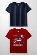2 Pack T-Shirts Red And Navy